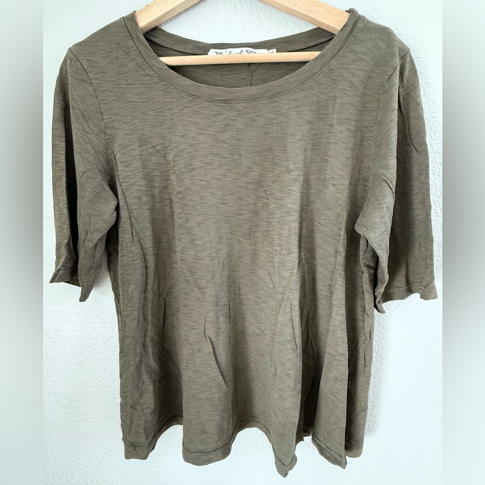 Michael Stars Olive Crewneck Short Sleeve Tee